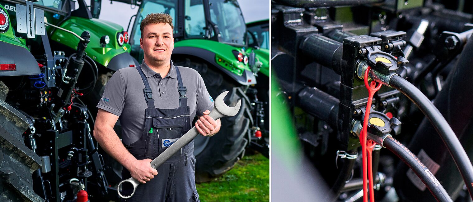 2-teiliges Foto mit Situation aus dem betreffenden Gewerk