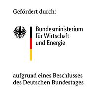 Logo des BMWE mit Text: Gefördert durch Bundesministerium für Wirtschaft und Energie aufgrund eines Beschluss des Deutschen Bundestages