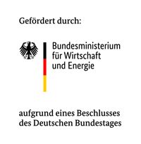 Logo des BMWE mit Text: Gefördert durch Bundesministerium für Wirtschaft und Energie aufgrund eines Beschluss des Deutschen Bundestages